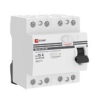 УЗО ВД-100 4P 25А 30мА тип AC эл-мех PROxima (elcb-4-25-30-em-pro) Выключатель дифференциального тока (УЗО)