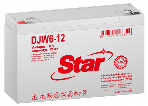 STAR DJW6-12 Аккумулятор герметичный свинцово-кислотный STAR DJW6-12 Аккумулятор герметичный свинцово-кислотный