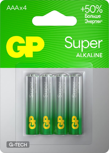 GP Super Alkaline 15A AA (GP 15AA21-2CRSBC4), упак. 4 шт. БЛИСТЕР Алкалиновые батарейки