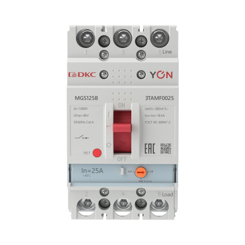 YON MGS125 3P 20-25A 18kA (MGS125B-3TAMF0025) фото 2