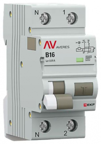 DVA-6 1P+N 16А B 10мА A 6кА AVERES (rcbo6-1pn-16B-10-a-av) Дифференциальный автоматический выключатель