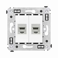 Розетка RJ-45 в стену, кат.6E, Avanti, двойная, белое облако (4400794) Розетка компьютерная модульная