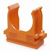 ПВХ Крепёж-клипса для труб АБС-пластик оранжевая D=20 (100шт) (PR13.0064)