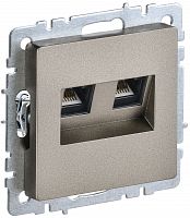 Розетка компьютерная двойная RJ45 BRITE кат.5E РК10-2-БрШ скрытой установки шампань (BR-K20-1-K37)