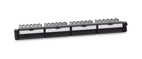 PL-24-KJ-RJ45-Cat.6-180T (11831c) Патч-панель 19" (1U), 24 порта RJ-45, категория 6, с задним кабельным организатором