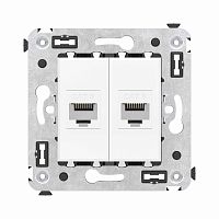 Розетка RJ-45 в стену, кат.6E, Avanti, двойная, белое облако (4400694) Розетка компьютерная