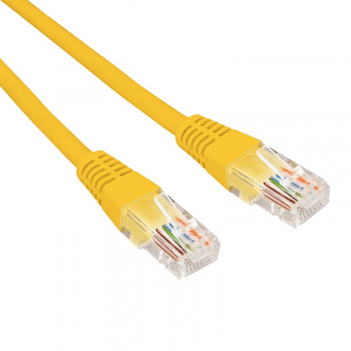 Патч-корд U/UTP CAT 6, RJ45-RJ45, 26AWG, LSZH, желтый, 1м REXANT (02-0295-1) Патч-корд медный