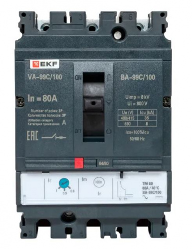 ВА-99C 100/80А 3P 35кА (mccb99C-100-80) фото 4