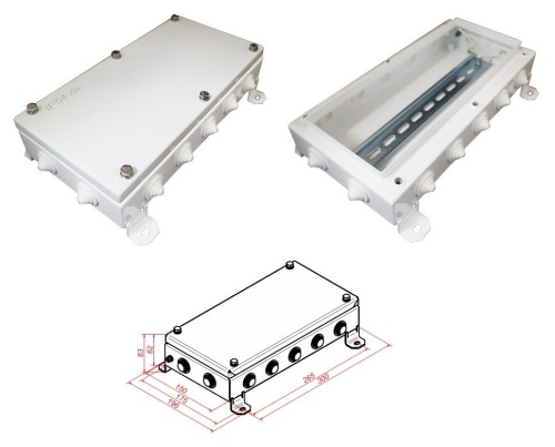 КМ IP55-1530, 14 вводов Коробка монтажная электротехническая