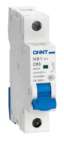 Выключатель автоматический модульный 1п C 6А 6кА NB1-63 (R) CHINT (179625) Автоматический выключатель
