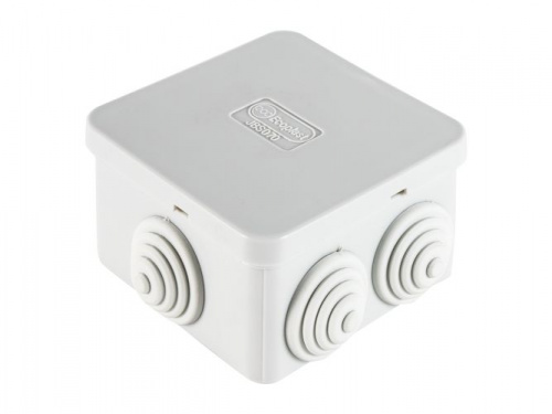 Коробка JBS070 70х70х40, 6 вых., IP44, белая (44056W-1) Коробка монтажная