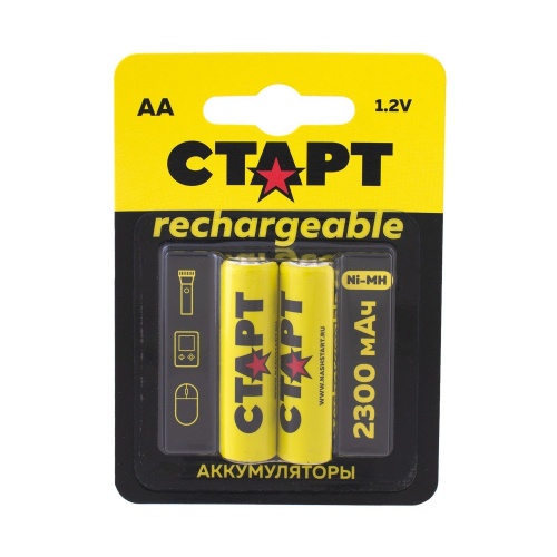 СТАРТ HR6 (AA, 2300 mah), упак. 2 шт. БЛИСТЕР Перезаряжаемые аккумуляторы