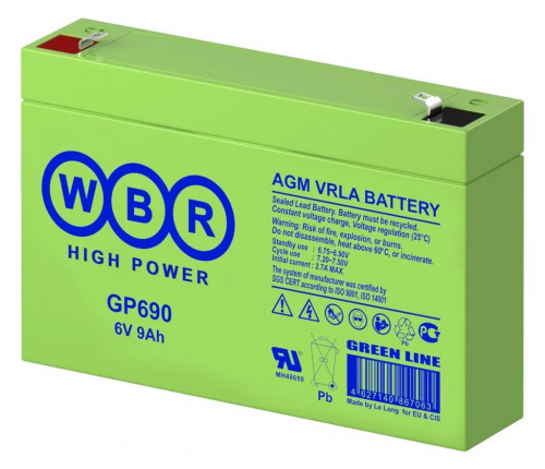 WBR GP690 Аккумулятор герметичный свинцово-кислотный WBR GP690 Аккумулятор герметичный свинцово-кислотный