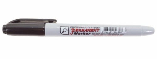 Маркер перманентный Crown «Multi Marker Super Slim» 1 мм, черный, пулевидный (08-8001) Ручка для маркировки