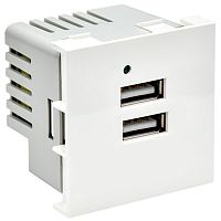 Розетка USB PRIMER A+A 5В 4,2А РКЮ-23-40-П 2 модуля белая (PR-KK40D-RU-0-2-AA-K01) Розетка USB