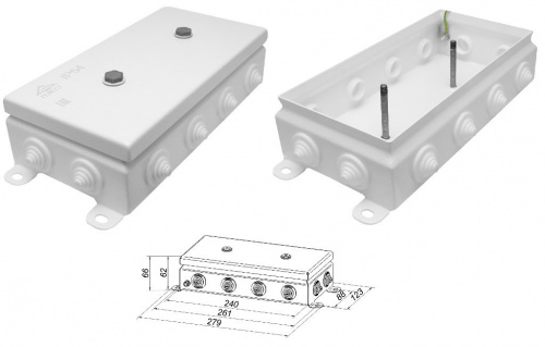 КМ IP55-1224 Коробка монтажная электротехническая КМ IP55-1224 Коробка монтажная электротехническая