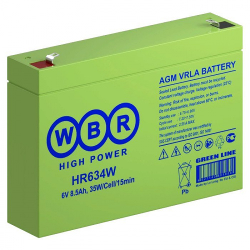 WBR HR634W Аккумулятор герметичный свинцово-кислотный WBR HR634W Аккумулятор герметичный свинцово-кислотный