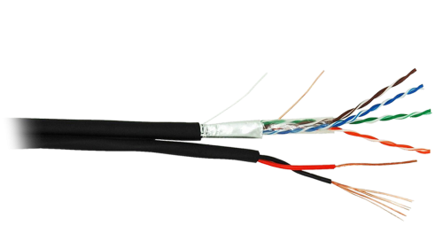 F/UTP 4pair, Cat5e, Out, PVC+PWR (EC-UF004-5E-PC050-PE-BK) Кабель «витая пара» (LAN) для структурированных систем связи
