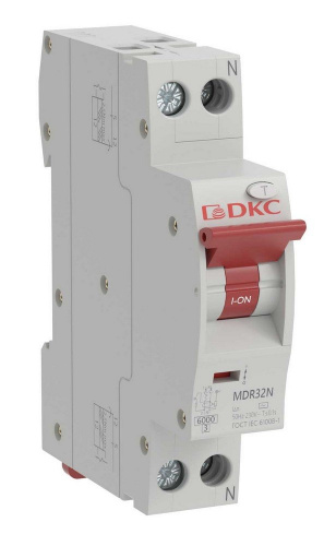 YON max MDR, 1P+N, 30mA, 32A, 6kA, А (MDR32N-1N2C32-A) Компактный автоматический выключатель дифференциального тока YON max MDR, 1P+N, 30mA, 32A, 6kA, А (MDR32N-1N2C32-A) Компактный автоматический выключатель дифференциального тока