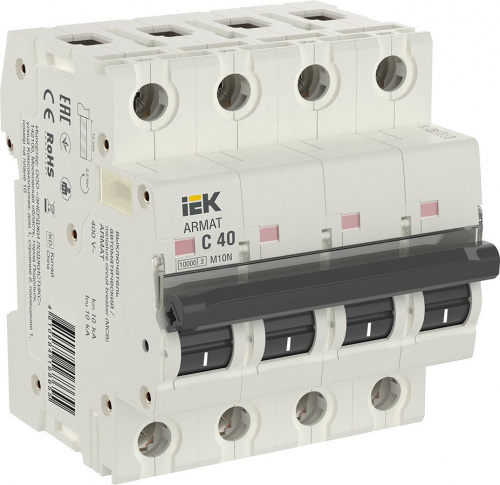 M10N 4P C 40А 10кА ARMAT (AR-M10N-4-C040) Автоматический выключатель M10N 4P C 40А 10кА ARMAT (AR-M10N-4-C040) Автоматический выключатель