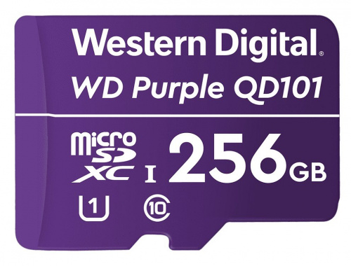 MicroSDHC 256ГБ, Class 10 UHS 1 (WDD256G1P0C) Карта памяти WD Purple SC QD101 Ultra Endurance MicroSDHC 256ГБ, Class 10 UHS 1 (WDD256G1P0C) Карта памяти WD Purple SC QD101 Ultra Endurance