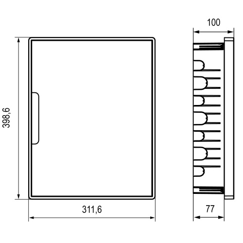 Щиток встраиваемый с дверцей 24 модуля белый FRAME с 4 шинами PEN (F24B1WT) фото 6