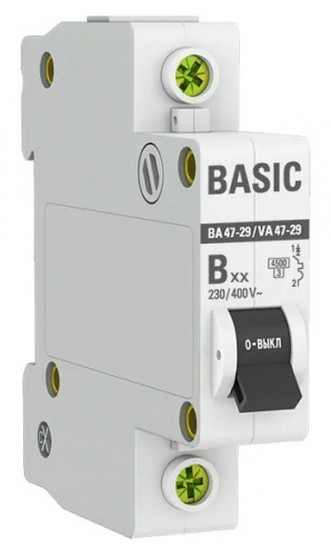 1P 10А (B) 4,5кА ВА 47-29 Basic (mcb4729-1-10-B)