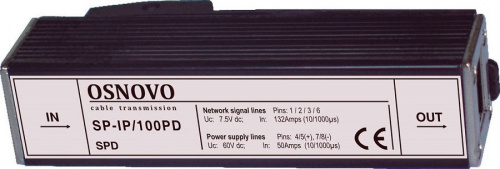 SP-IP/100PD Устройство грозозащиты цепей Ethernet SP-IP/100PD Устройство грозозащиты цепей Ethernet