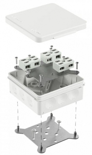 Коробка огнестойкая о/п двухкомпонентная 100х100х40 Е15-Е60 (60-0303-9003-FR6.0-4-6-Р) Коробка огнестойкая HF, стойкая к УФ