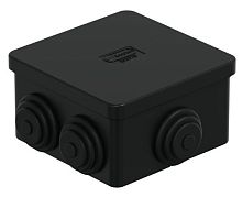 Коробка JBS070 70х70х40, 6 вых., IP44, черная (44056BL-1) Коробка монтажная