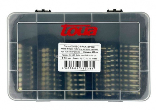 Набор Toua COMBO-PACK BP 3.05 EG (500 шт) (TCP305BPEG500) Гвозди Набор Toua COMBO-PACK BP 3.05 EG (500 шт) (TCP305BPEG500) Гвозди