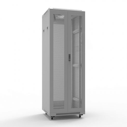 Шкаф напольный 19" 42U 600х800мм, передняя и задняя распашные перфорированные двери, RAL7035 REXANT (04-2361)