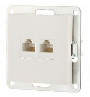 Розетка 2xRJ-45 кат.5е с накладкой, белый LK80 (846204-1) Розетка компьютерная двойная