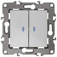 Выключатель 2-кл. с подсветкой IP20 12-1105-01 250В 10АХ белый ЭРА (Б0014657)
