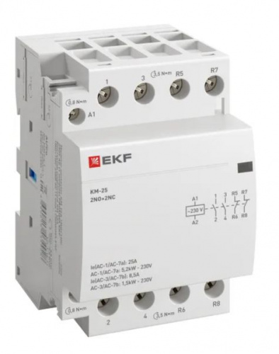 КМ 25А 2NO+2NC 230В АС (3 мод.) PROXIMA (km-3-25-22) Контактор