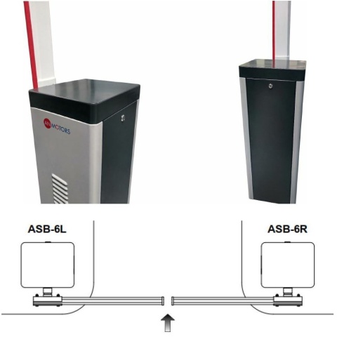 ASB-6R (с прямоугольной стрелой 6,3 метра) Шлагбаум автоматический для правостороннего монтажа