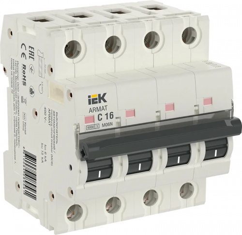 M06N 4P C 16А 6кА ARMAT (AR-M06N-4-C016) Автоматический выключатель M06N 4P C 16А 6кА ARMAT (AR-M06N-4-C016) Автоматический выключатель