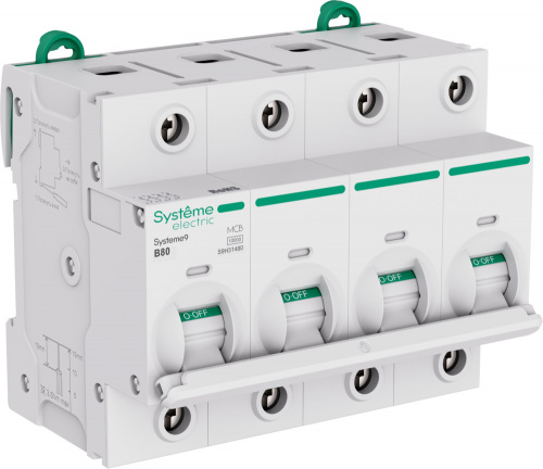 Systeme9 4P 80A 10 kA 400В B 27мм (S9H31480) Автоматический выключатель