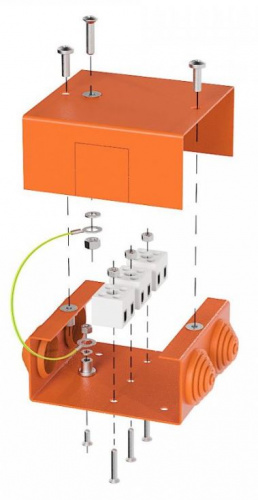 Коробка металлическая огнестойкая Е15-Е120 80х80х35 (70-0240-FR2.5-6) (Промрукав)