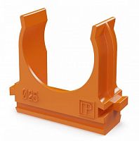 Крепёж-клипса для труб АБС-пластик оранжевая D=25 (100шт) (PR13.0065) Крепление для труб ПВХ