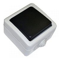 Выключатель одноклавишный 1-полюсной EF600S, серый, LK Aqua (80001) Выключатель