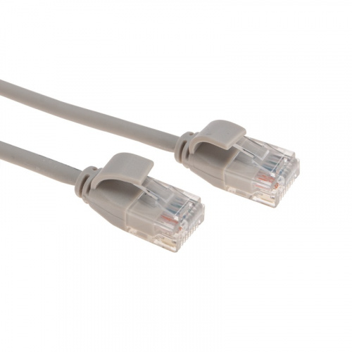 Патч-корд U/UTP CAT 6A (10G), RJ45-RJ45, 28AWG, LSZH, серый, 2м REXANT (02-0380-2) Патч-корд медный