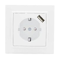 Минск Розетка 1-местная СП с/з 16А (ERR16-028-100-USB) Розетка 1-местная СП с/з 16А