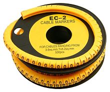 EC-2-0 (7421c) (500 шт) Маркер для кабеля д.7.4мм, цифра 0