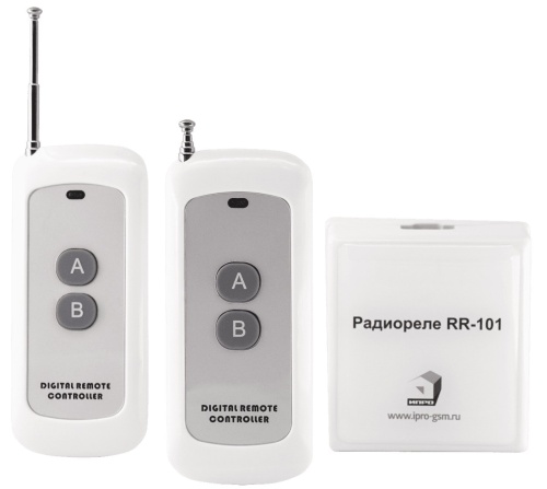 RR-101 + 2 пульта, 250-950 метров, двойное питание 12В и 220В Комплект радиореле