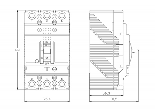 YON MGS125 3P 50,4-63A 25kA (MGS125M-3TAMF0063) фото 2