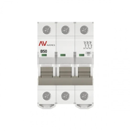 AV-10 3P 50A (B) 10kA AVERES (mcb10-3-50B-av) фото 2