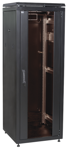 LN05-24U66-G (черный) Шкаф сетевой 19", стеклянная передняя дверь