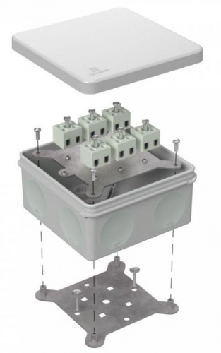 Коробка огнестойкая для о/п двухкомпонентная 100х100х50 (60-0300-7035-FR2.5-12) Коробка огнестойкая