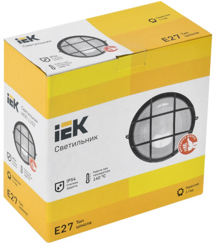 Светильник НПП1102 круг с решеткой 100Вт IP54 белый (LNPP0-1102-1-100-K01) фото 2
